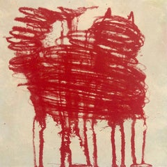 Cy Twombly’s Cat with Silkscreen on Paper, Print by Mychael Barratt