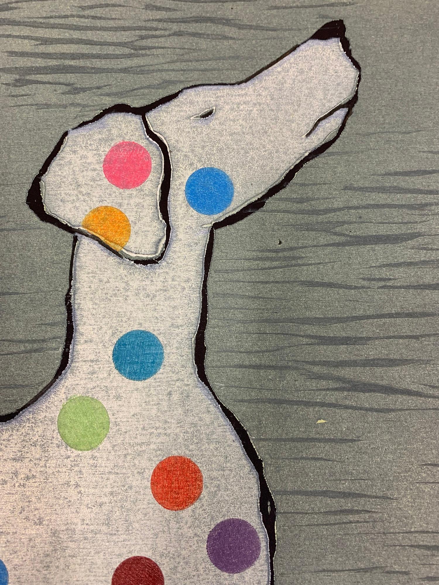 Le chien de Damien Hirst par Mychael Barratt
Impression d'art en édition limitée
Gravure sur bois faite à la main sur papier
Edition de 100
Signé et titré
Taille complète de la feuille : 63 H x 67 L x 0,1 P cm (24,80 x 26,38 x 0,04 in)
Veuillez