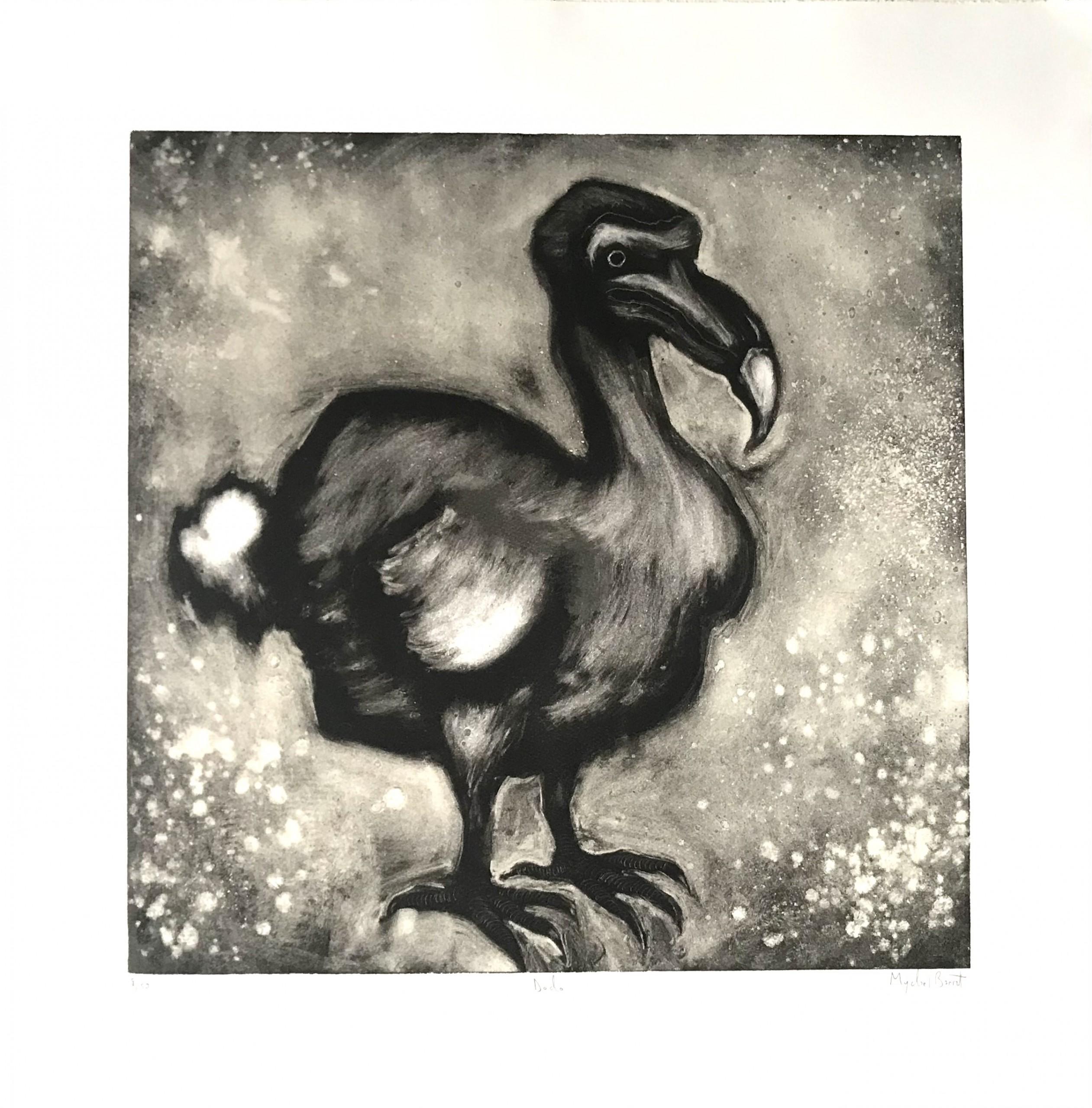 Dodo, stampa animale contemporanea, opera d'arte semi-astratta