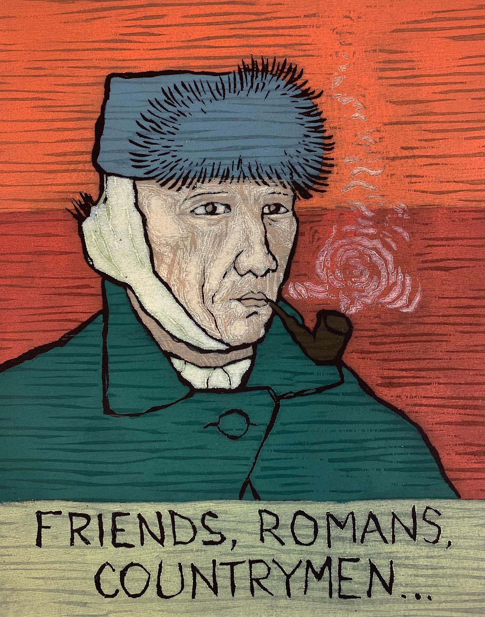 Mychael Barratt Portrait Print - Friends, Romans, Countrymen 