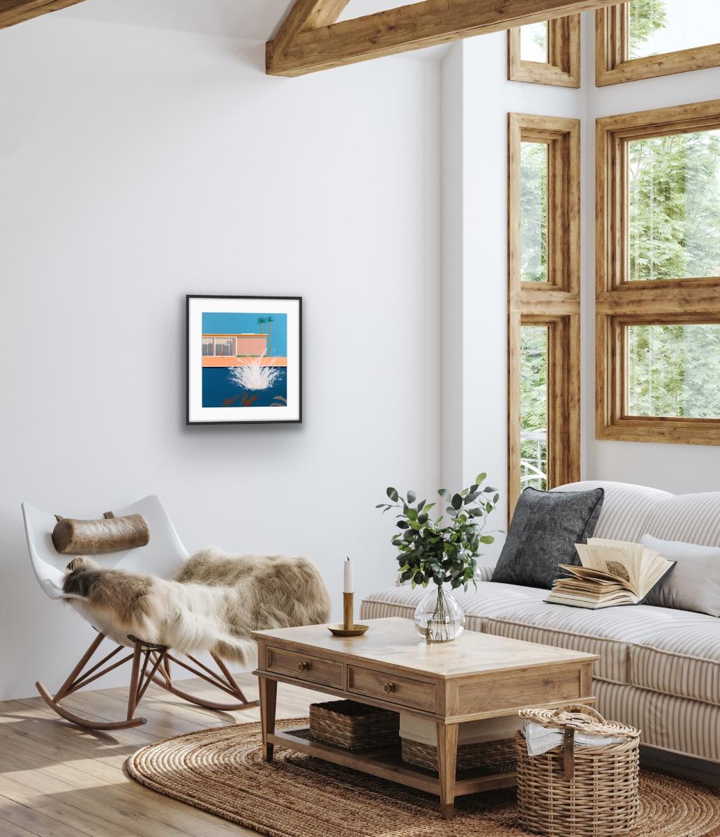 Hockney's Dog - Absolutely the Biggest Splash, original, contemporary, art print - Print by Mychael Barratt