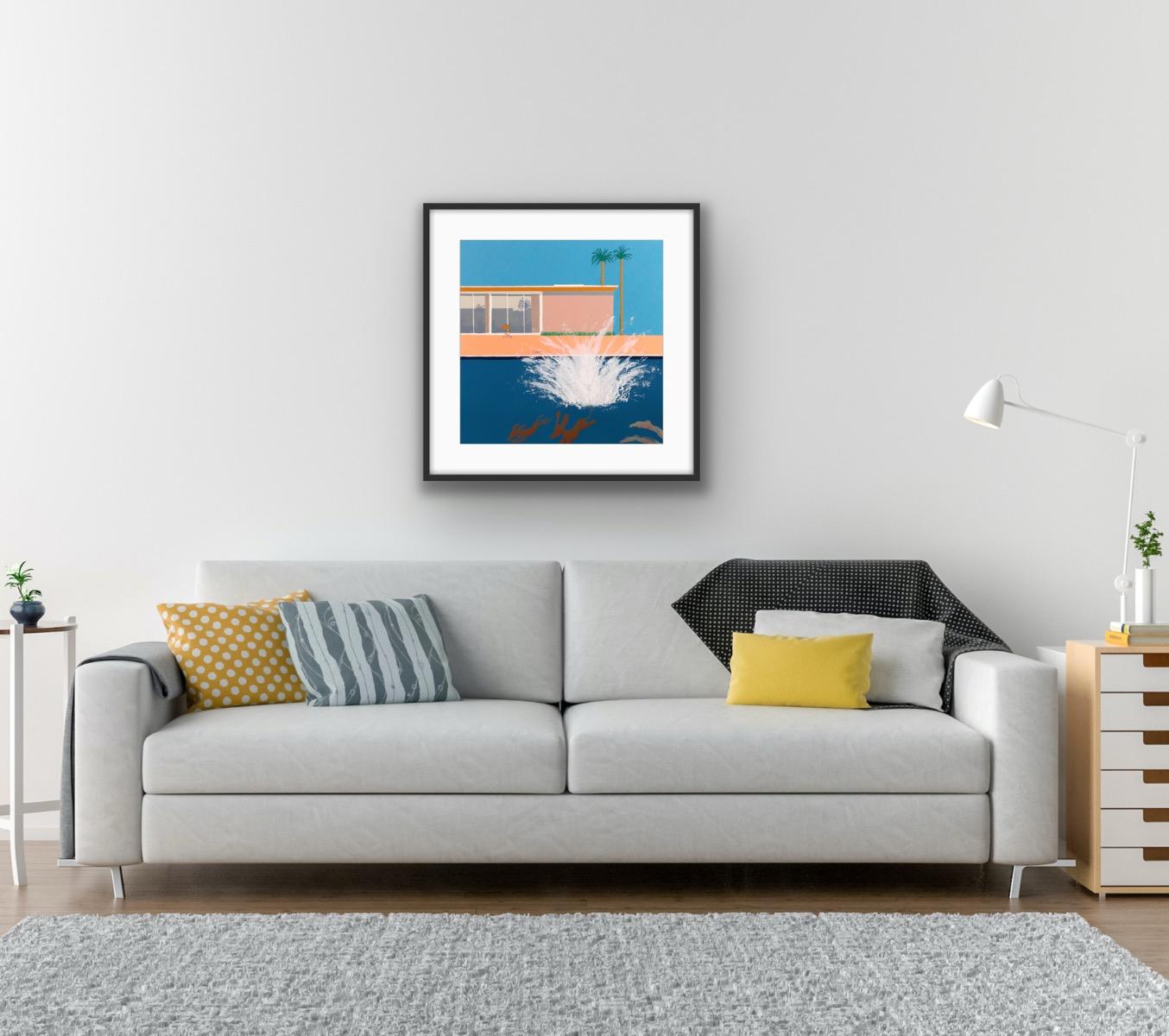 Hockney's Dog - Absolutely the Biggest Splash, original, contemporary, art print - Contemporary Print by Mychael Barratt