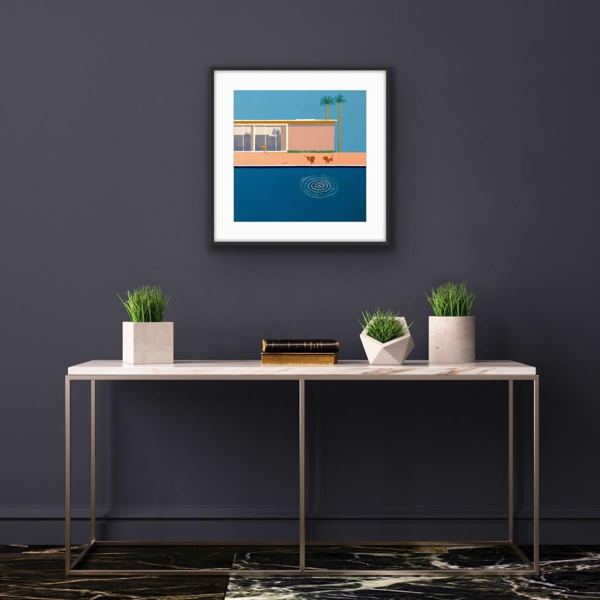 Hockney's Dog - After the Splash, original, contemporary, art print - Contemporary Print by Mychael Barratt