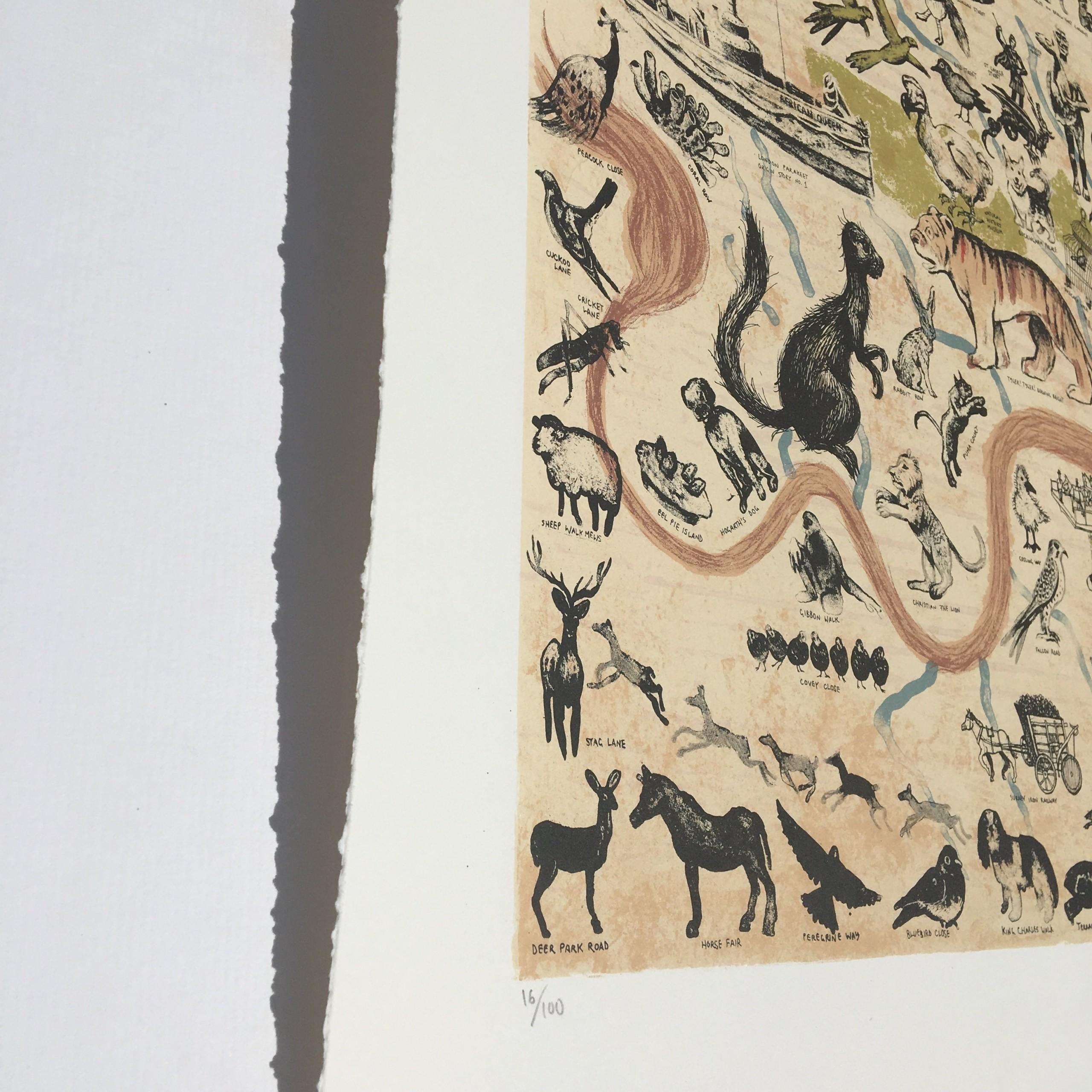 Bestiario de Londres, Impresión artística, Arte de animales, Arte contemporáneo, Figurativo - Print de Mychael Barratt