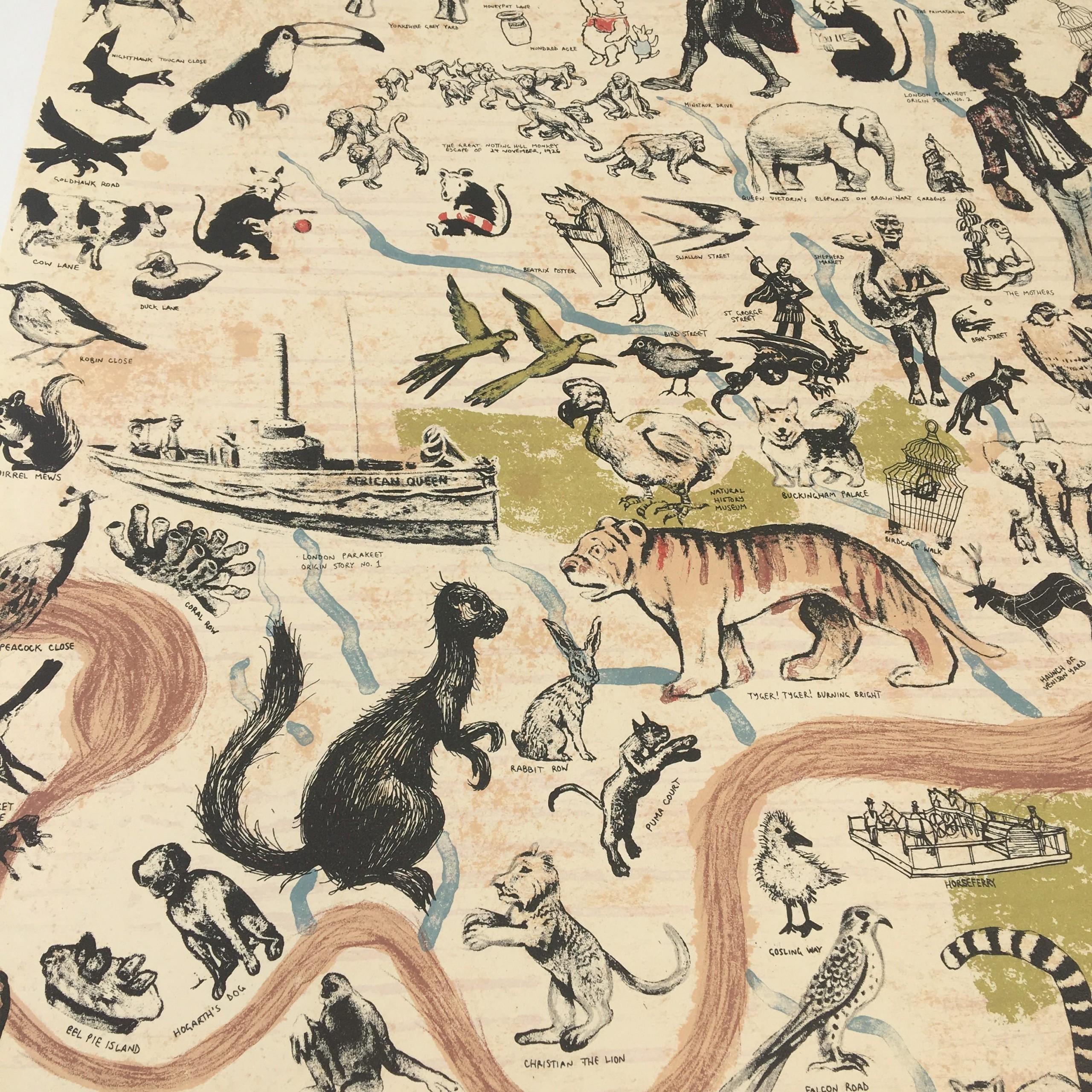 Bestiario de Londres, Impresión artística, Arte de animales, Arte contemporáneo, Figurativo en venta 4