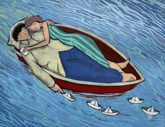 Love Notes and Little Boats, original, contemporary, art print