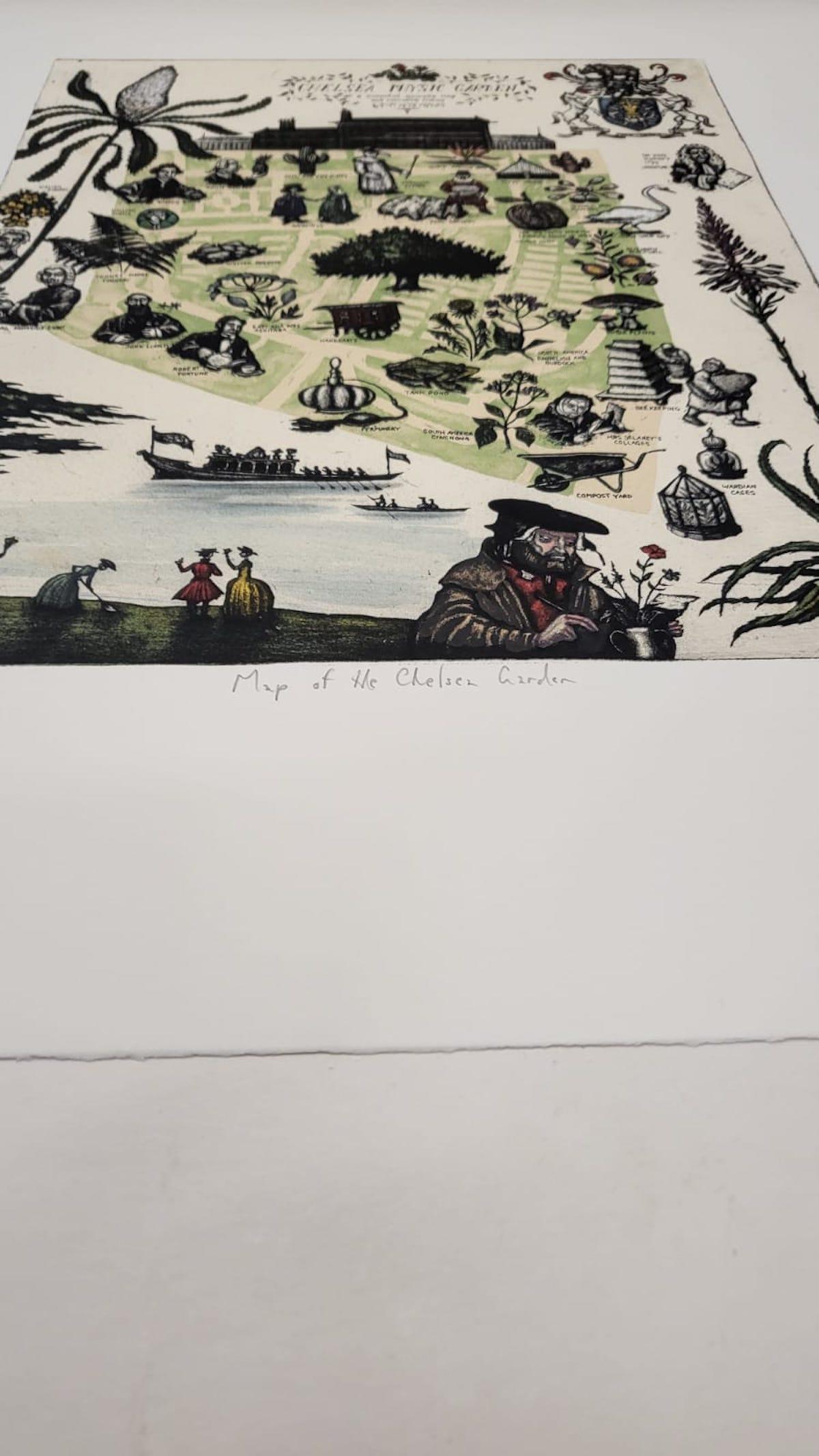 Mapa del Chelsea Physic Garden - Print de Mychael Barratt