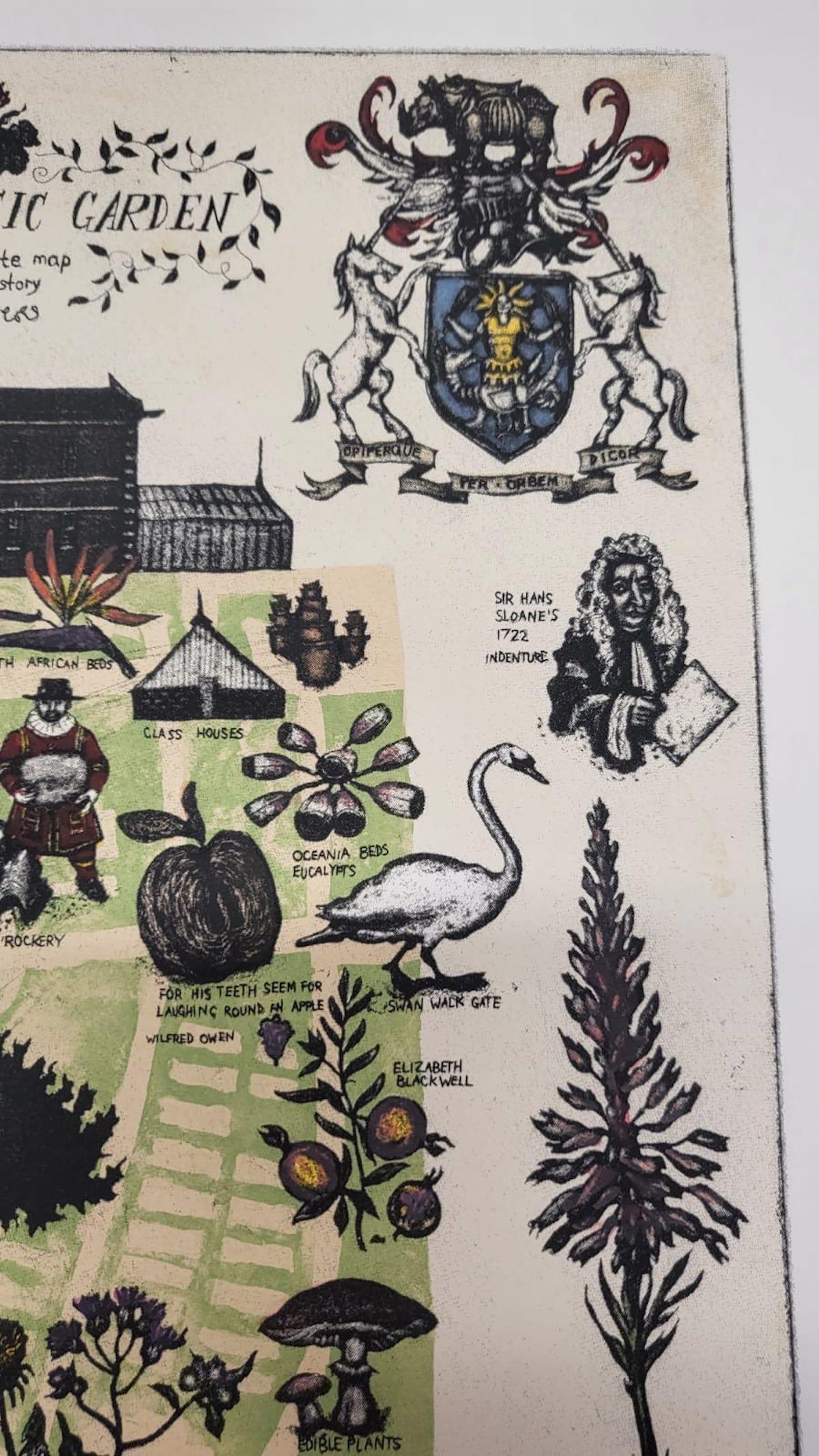 Mapa del Chelsea Physic Garden - Print Impresionista de Mychael Barratt