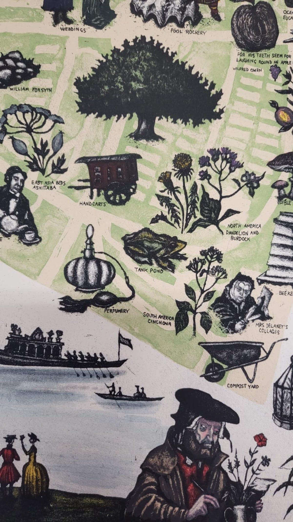 Map of the Chelsea Physic Garden - Impressionist Print by Mychael Barratt