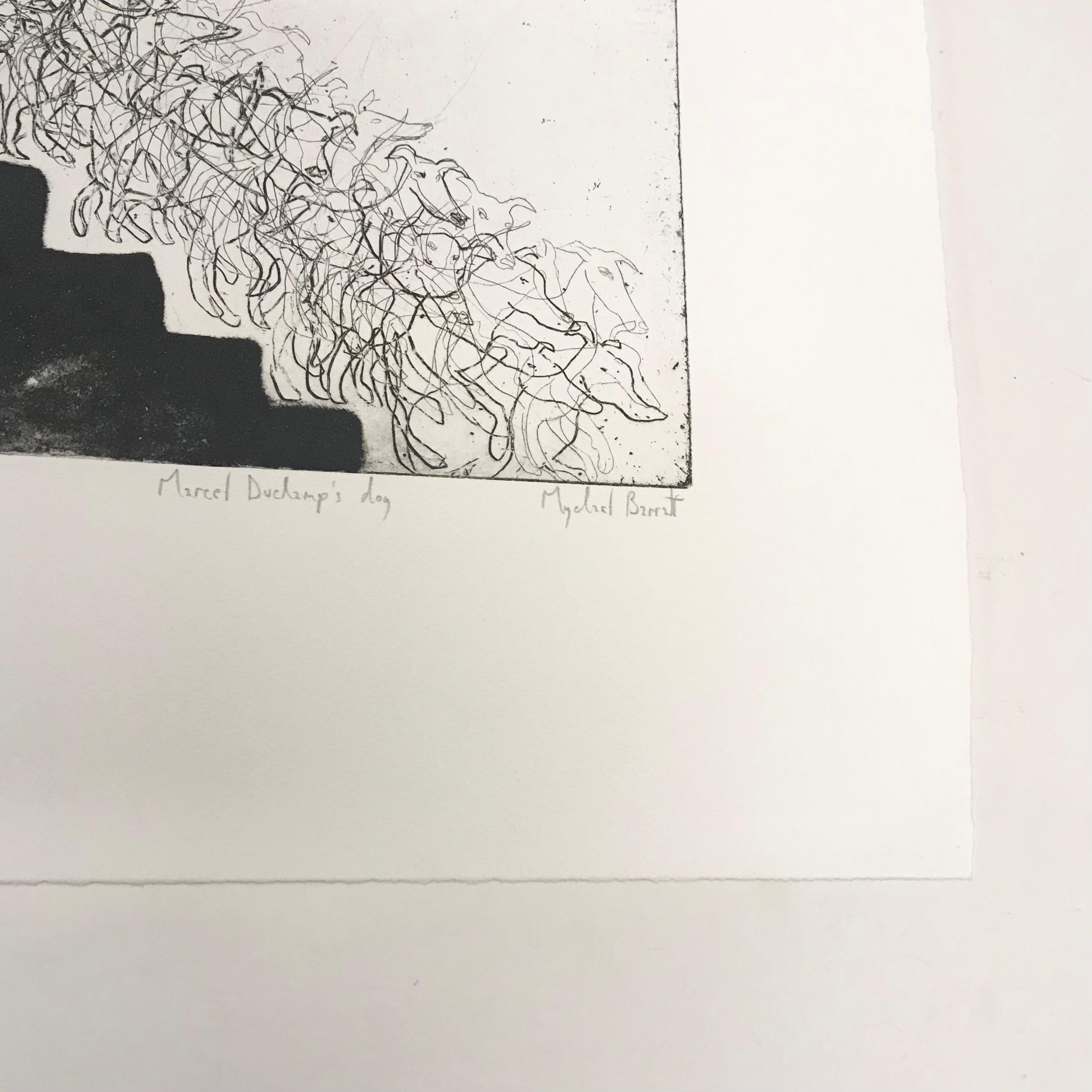 Le chien de Marcel Duchamp, sérigraphie de l'artiste français célèbre, animal - Art nouveau Print par Mychael Barratt