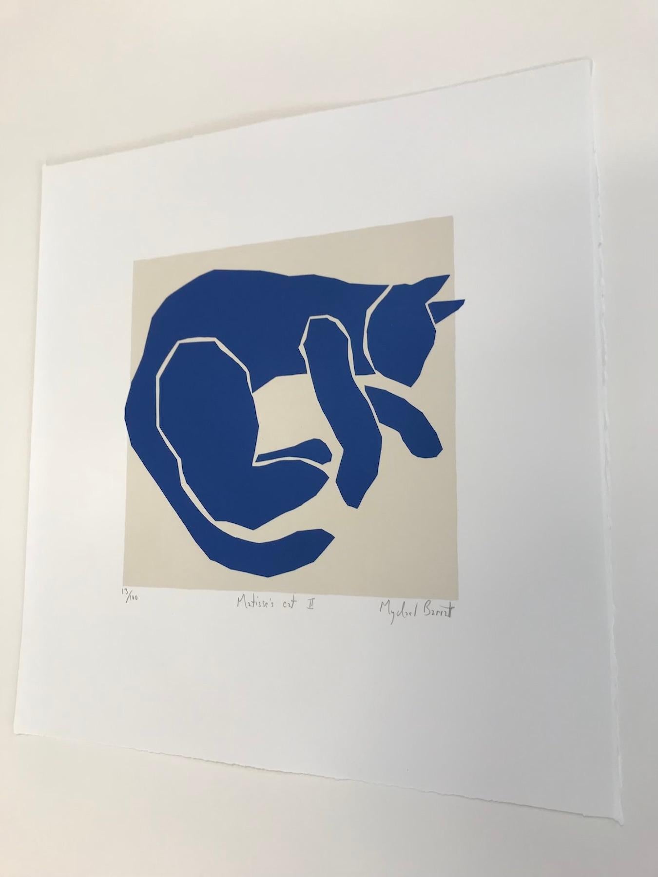 Matisse's Cat is a limited edition hand made print by artist Mychael Barratt which takes inspiration from the paper cutting work of Matisse in the 1940s.
Buy Mychael Barratt printmaker works with Wychwood Art gallery online. Mychael Barratt was born