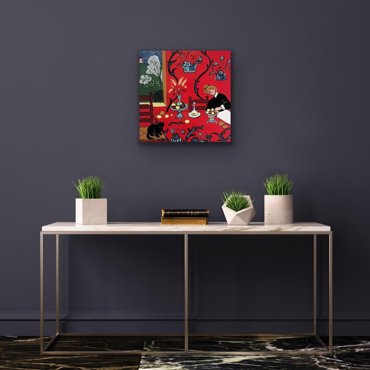 Matisse's Cat - The Red Studio & Harmony in Red, diptych, original, contemporary For Sale 3
