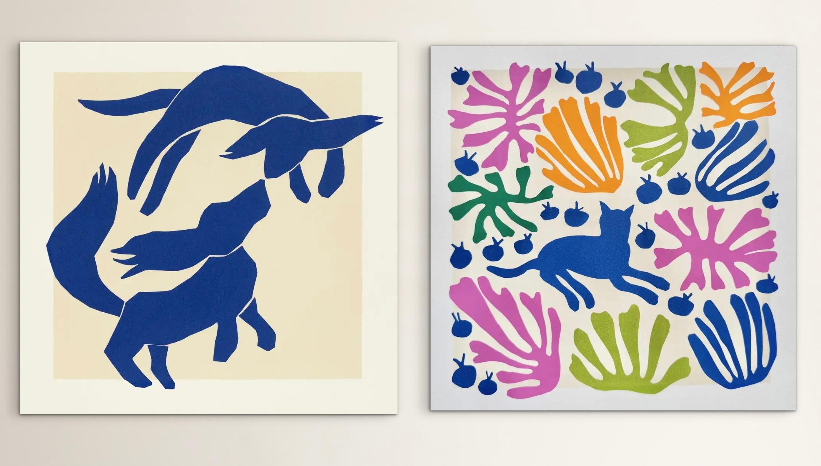 Abstract Print Mychael Barratt - Le jardin de Matisse et les chiens amoureux de Matisse