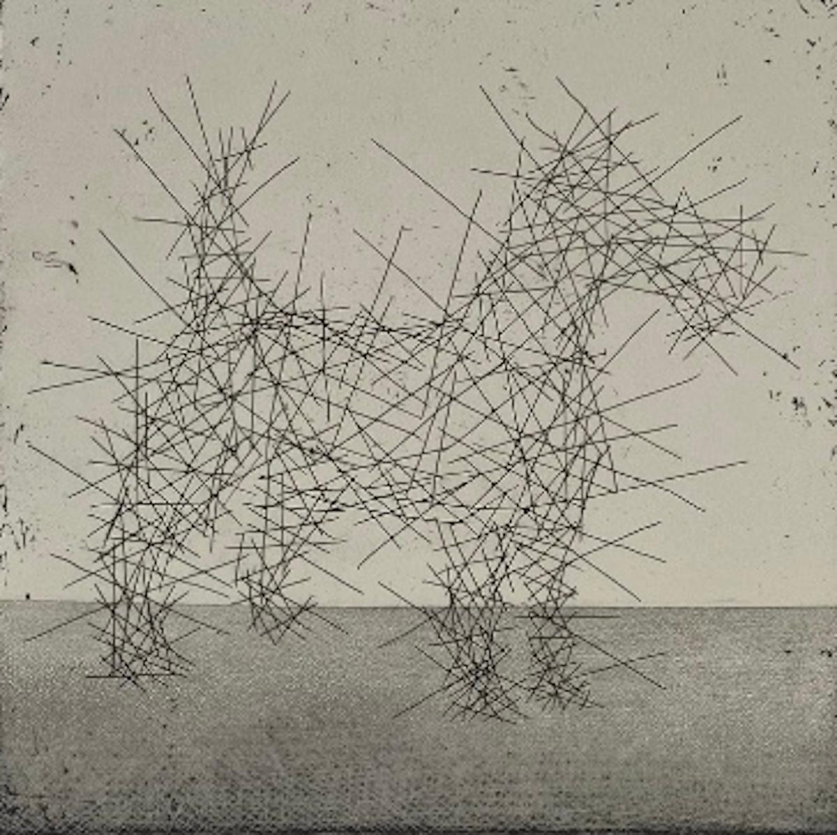 Gormley's Dog II, Zeitgenössische Tierkunst, Limitierte Auflage, Radierung von Hund