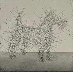 Gormley’s Dog II, Contemporary Animal Art, Limited Edition Print, Etching of Dog