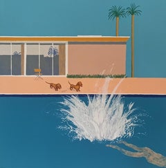 Mechael Barratt, Hockneys Hunde - Der größte Spritzer, zeitgenössische Kunst