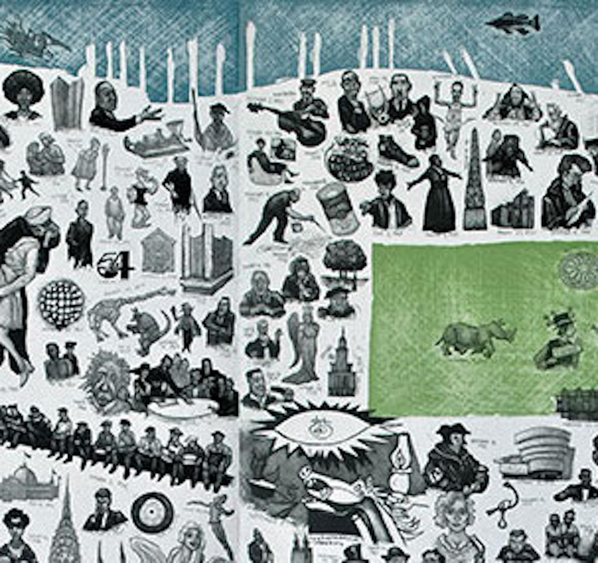Mapa de Días de Nueva York, Ilustración Mapa de Nueva York, Arte Azul, NYC, Impresión Geográfica - Interior Print Gris de Mychael Barratt
