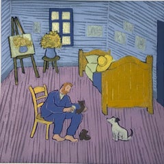 Une fois à Londres, matin, gravure sur bois, Vincent Van Gogh, Tournesols