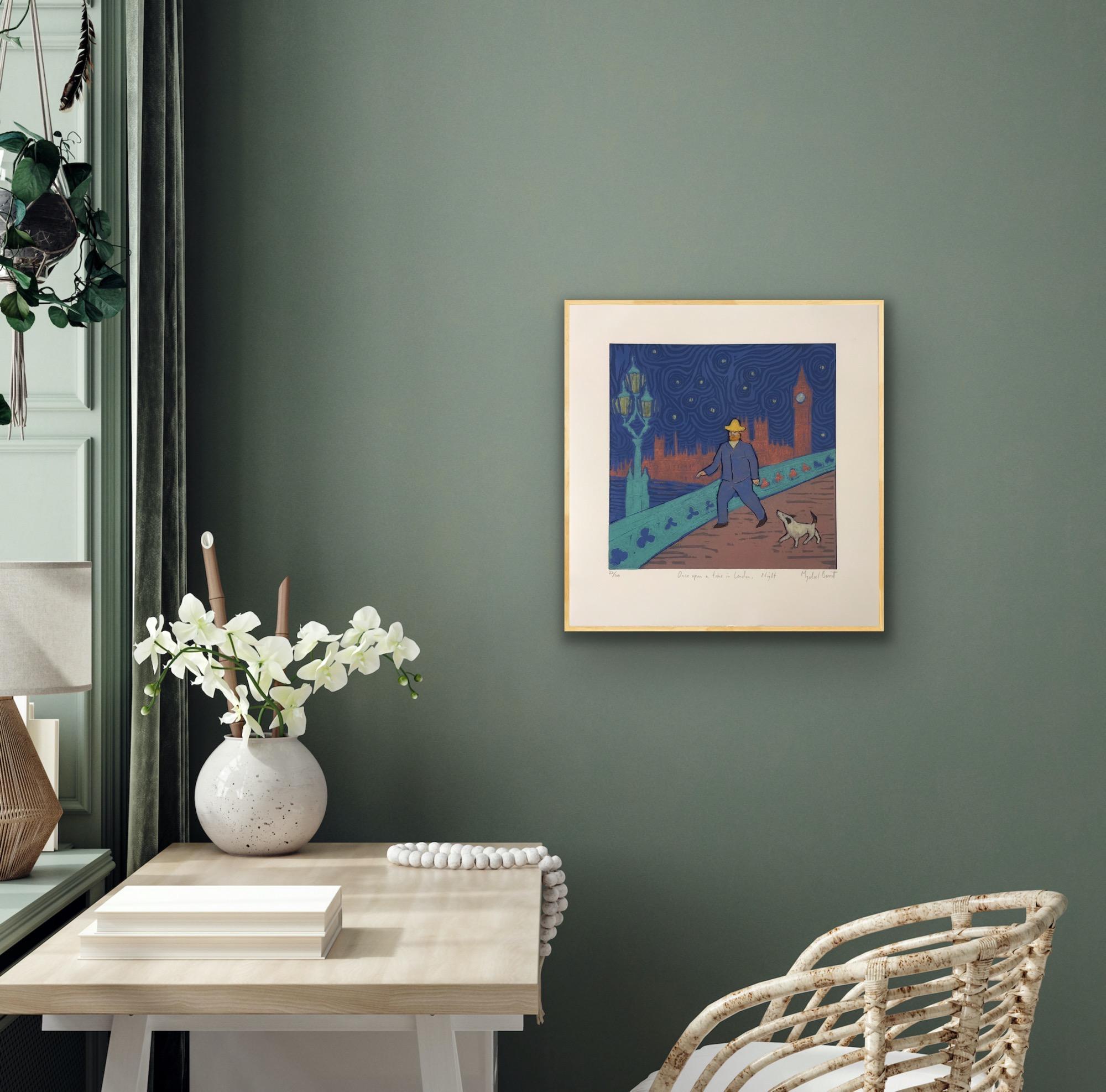 Einmal in London, Nacht, Vincent Van Gogh, Big Ben, Hund, Nachtspaziergang im Angebot 5