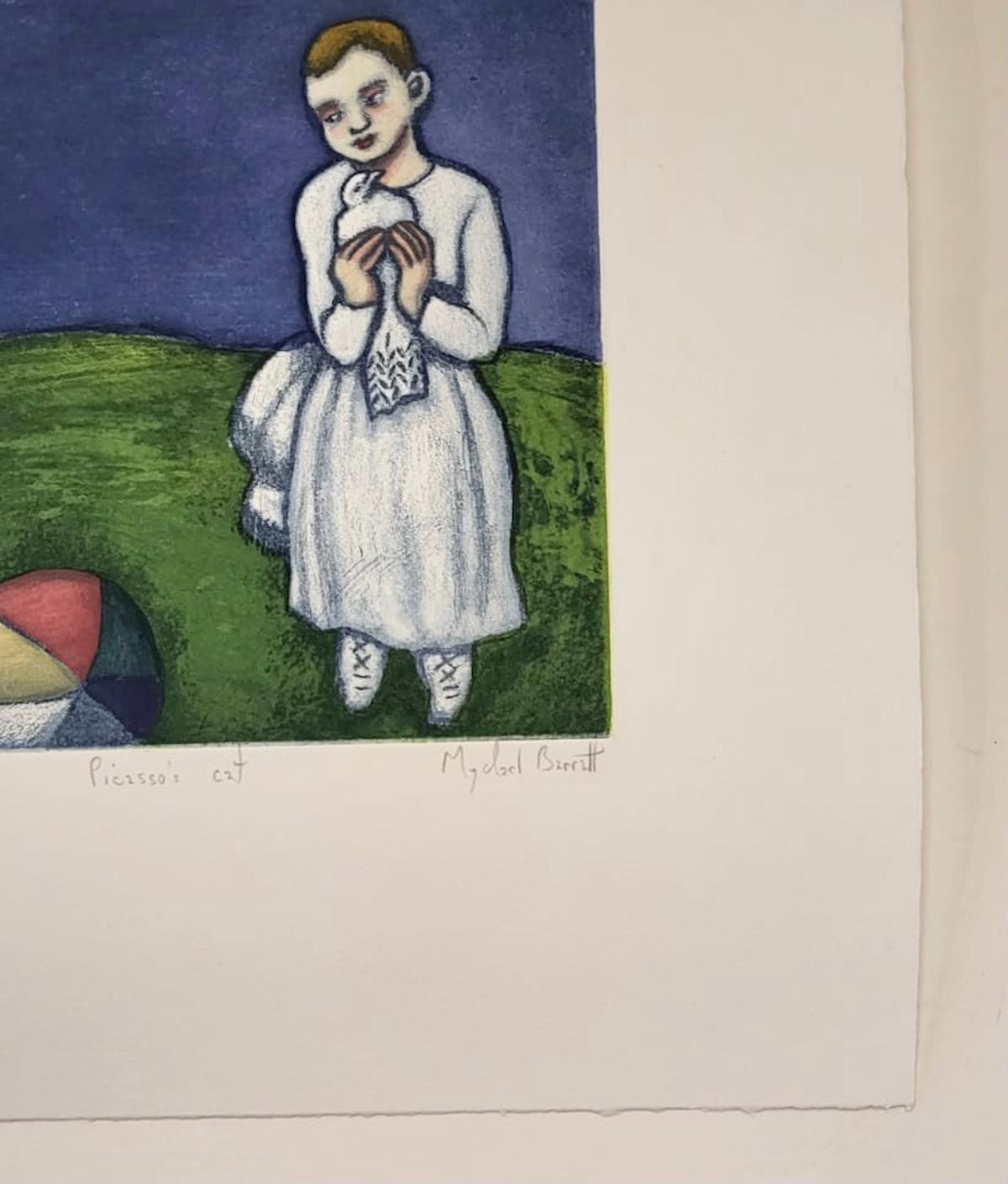Picassos Katze (Impressionismus), Print, von Mychael Barratt
