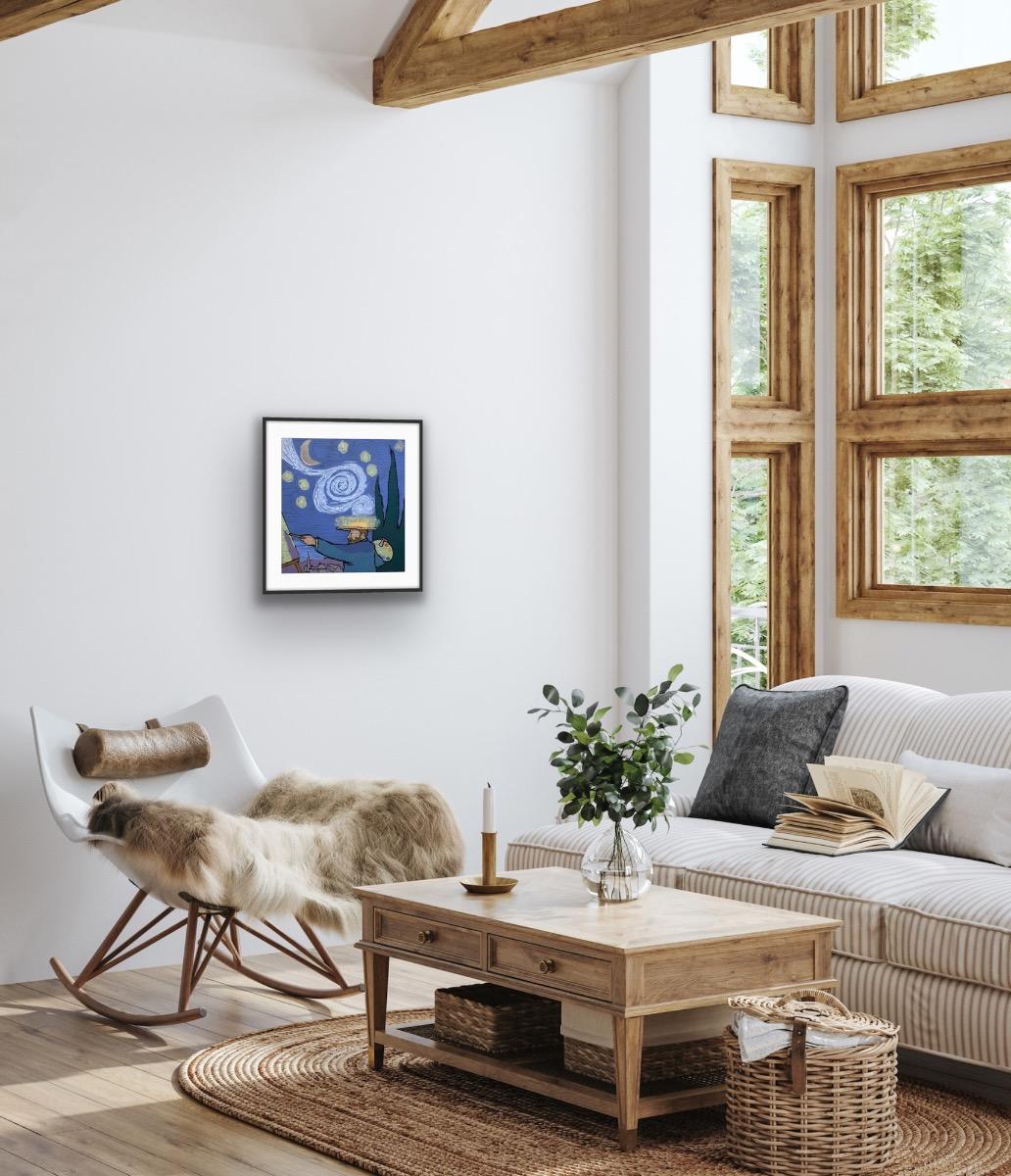 Nuit étoilée, original, contemporain, paysage, impression, sérigraphie - Print de Mychael Barratt