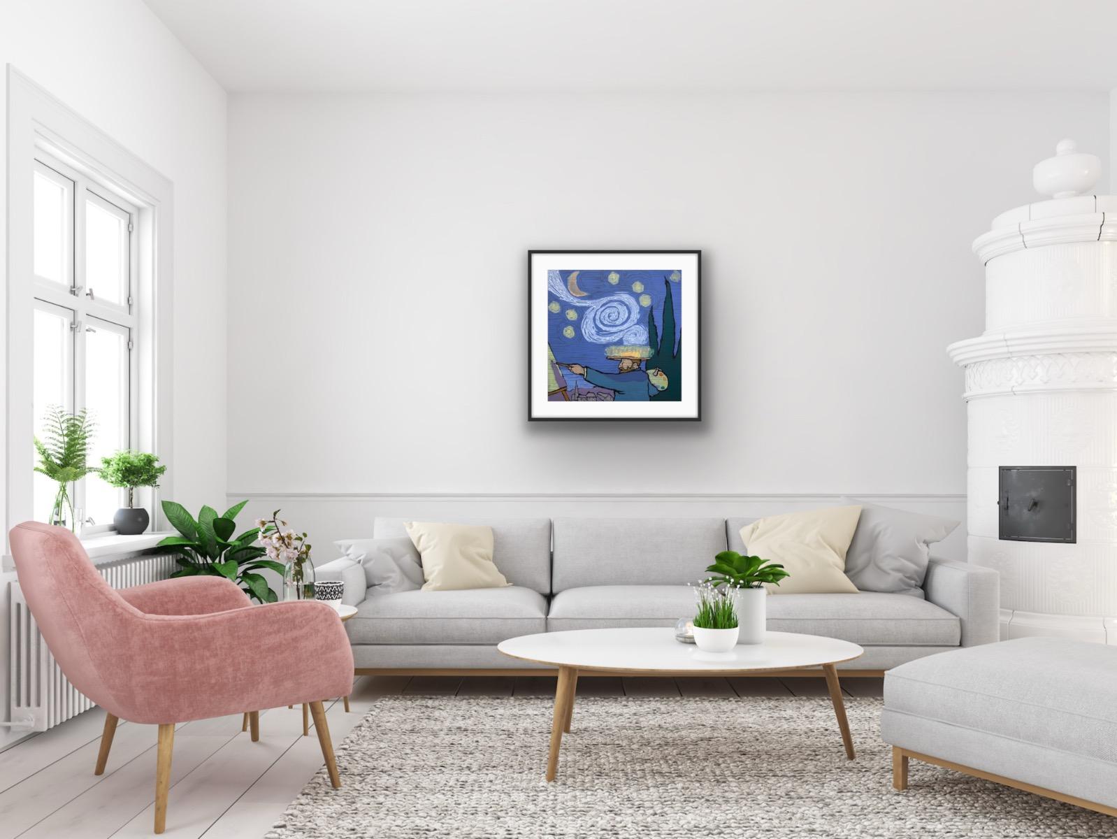 Nuit étoilée, original, contemporain, paysage, impression, sérigraphie - Contemporain Print par Mychael Barratt