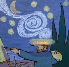 Starry Night, original, contemporary, landscape, print, silkscreen
