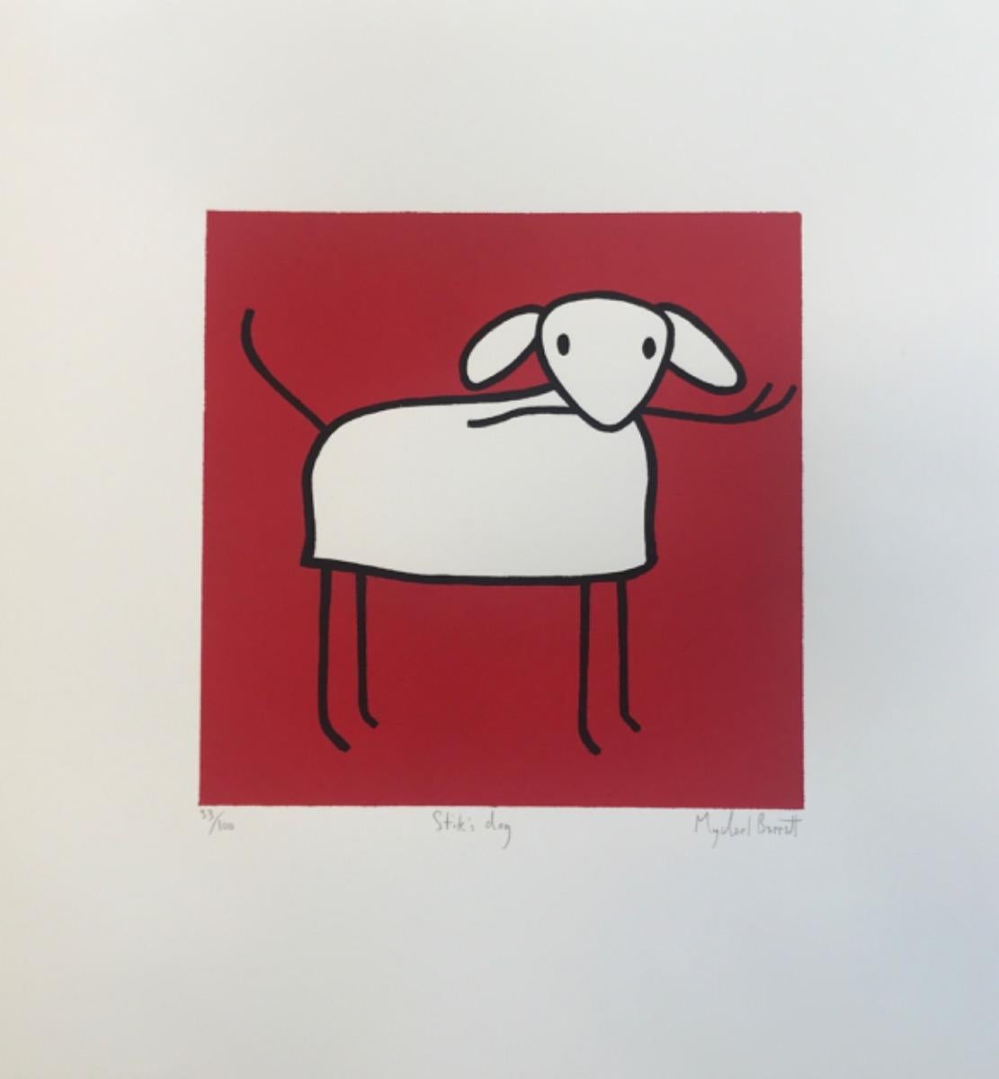 Il cane di StikStampa in edizione limitata, Ritratto di animale, Arte canina, Arte moderna - Print Contemporaneo di Mychael Barratt