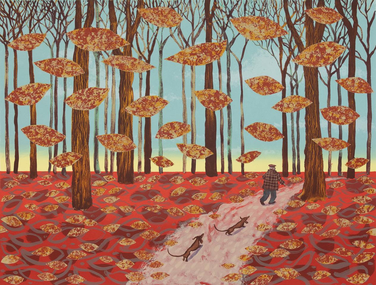 Mychael Barratt Still-Life Print - The Four Seasons - Autumn, original, contemporary, landscape, print, silkscreen