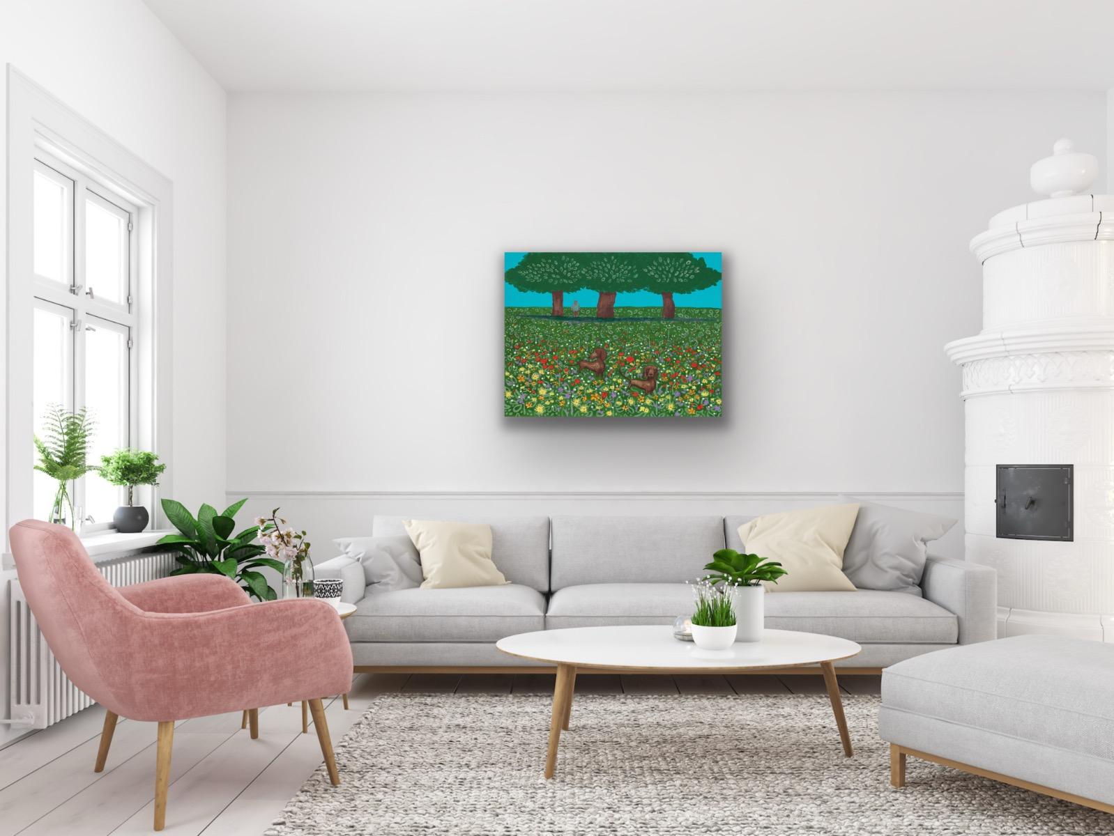 The Four Seasons - Summer, original, contemporary, landscape, print, silkscreen - Black Animal Print by Mychael Barratt