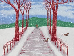 The Four Seasons - Winter, original, contemporary, landscape, print, silkscreen