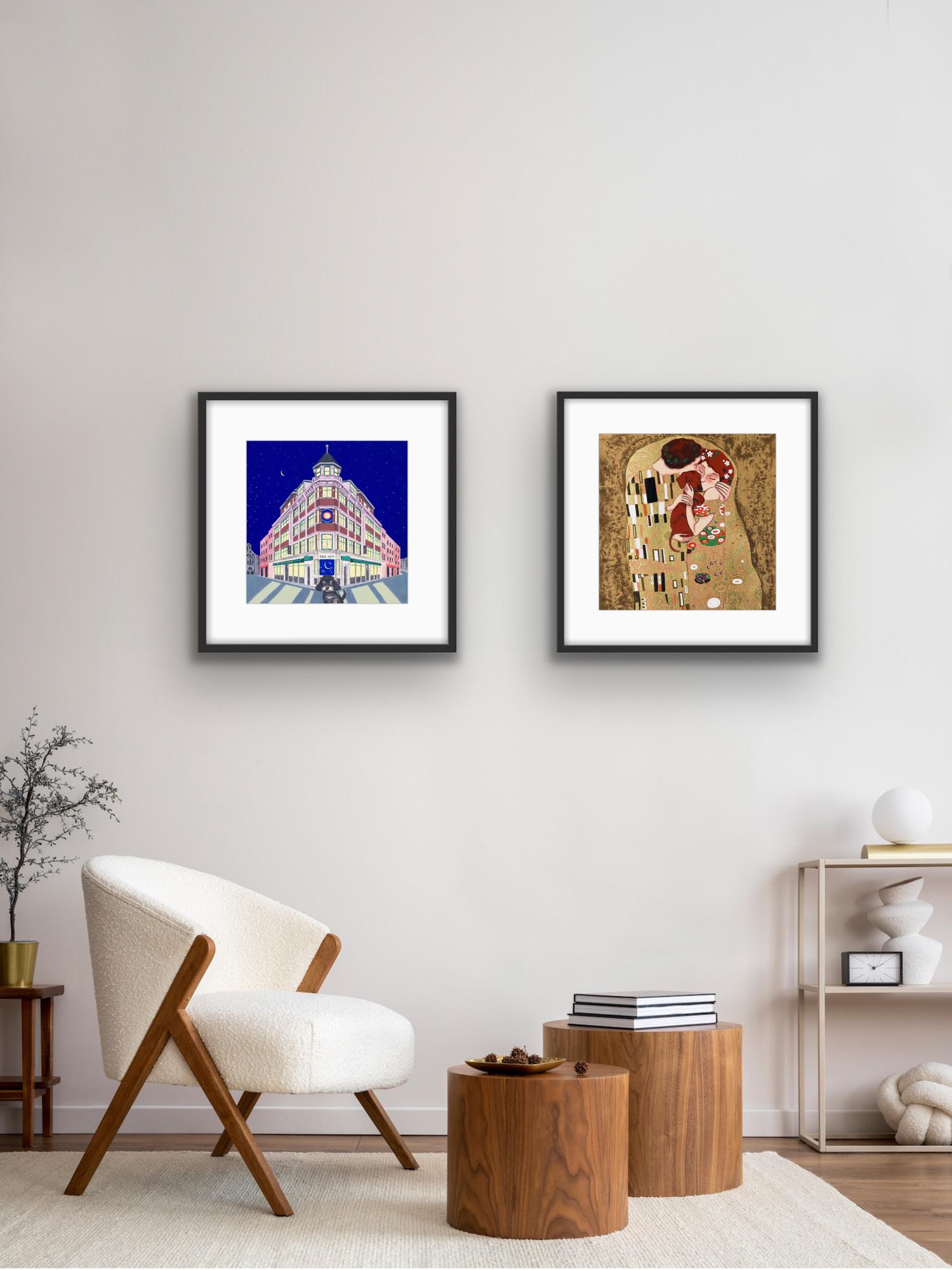 Animal Print Mychael Barratt - Le baiser - Le chien de Gustav Klimt et le chien de Wes Anderson, diptyque, original