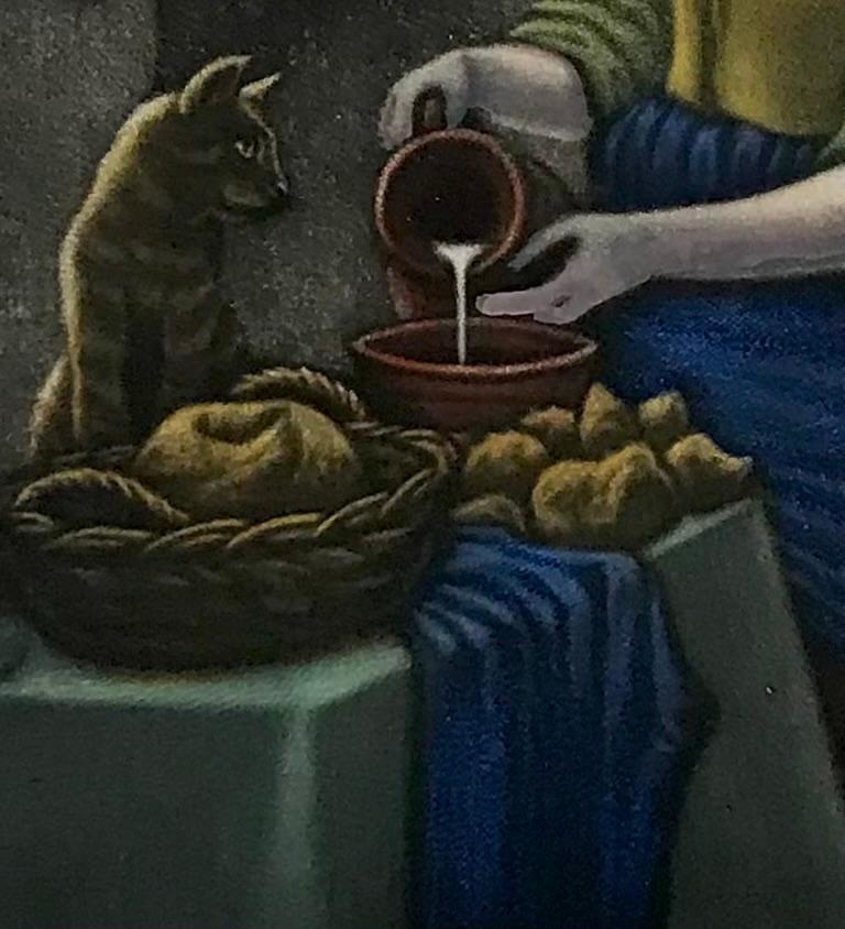 Vermeer’s Cat with Silkscreen Print on Paper by Mychael Barratt For Sale 5