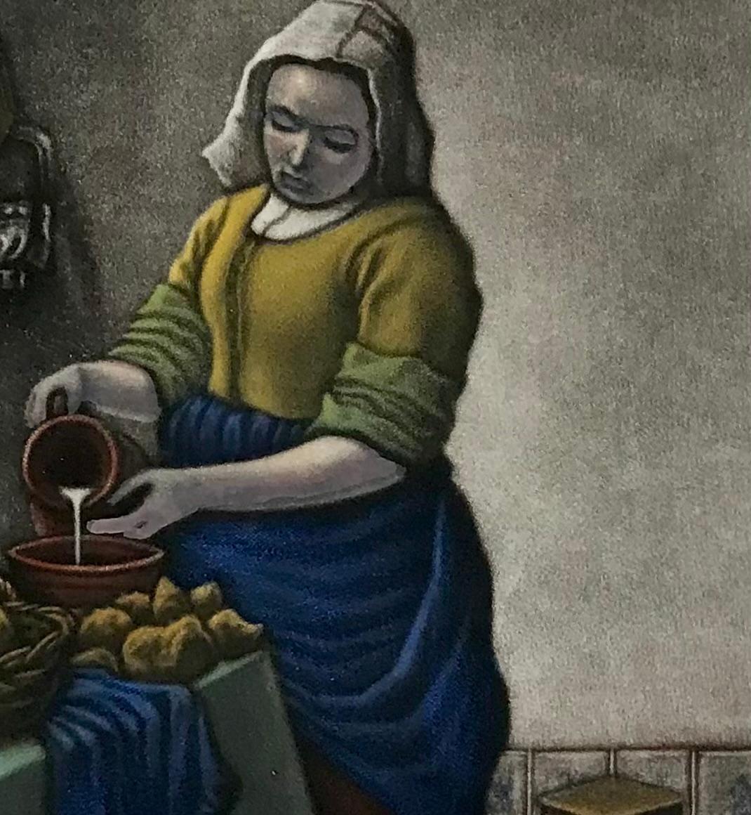 Vermeer’s Cat with Silkscreen Print on Paper by Mychael Barratt For Sale 6