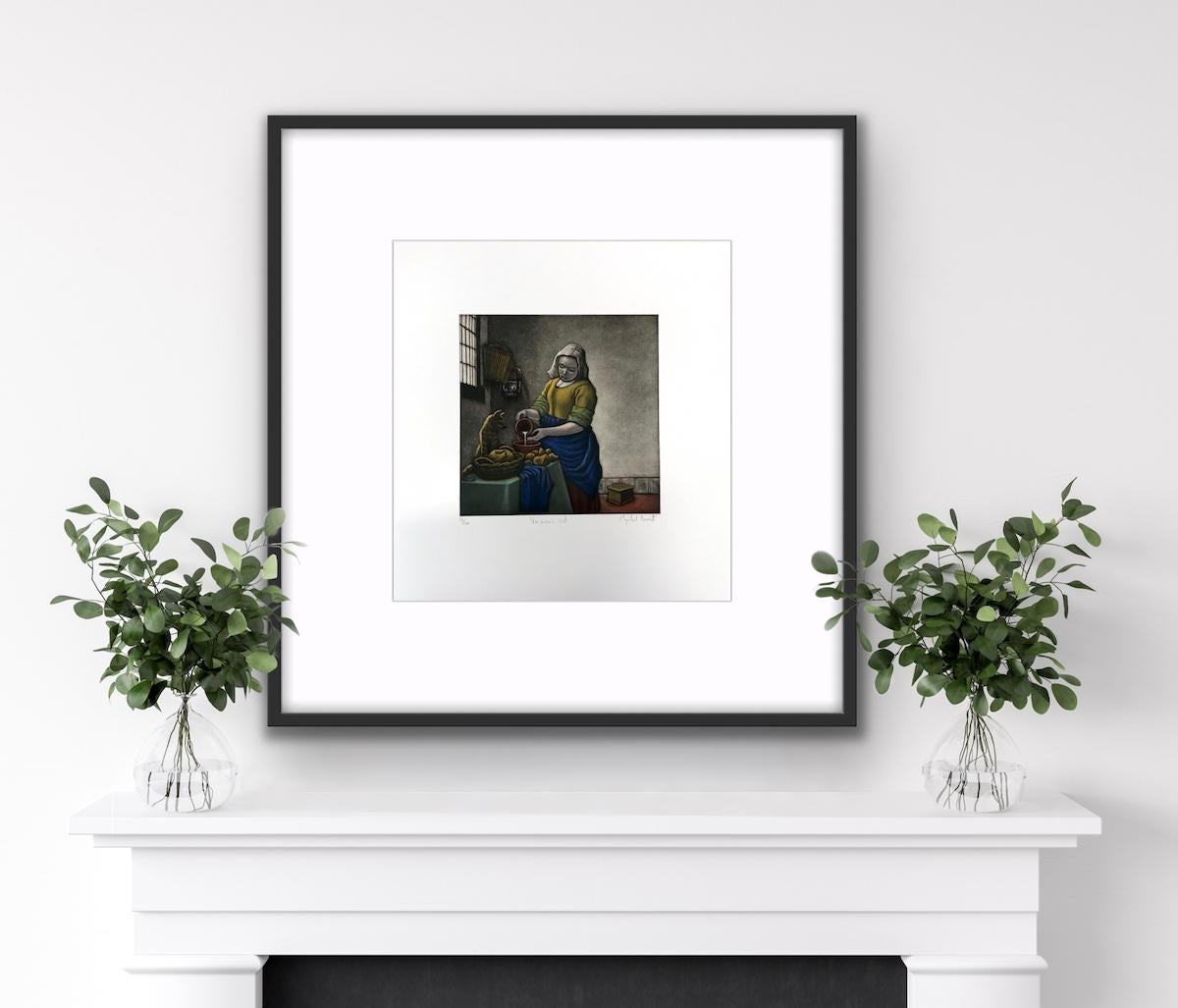Vermeer’s Cat with Silkscreen Print on Paper by Mychael Barratt For Sale 7