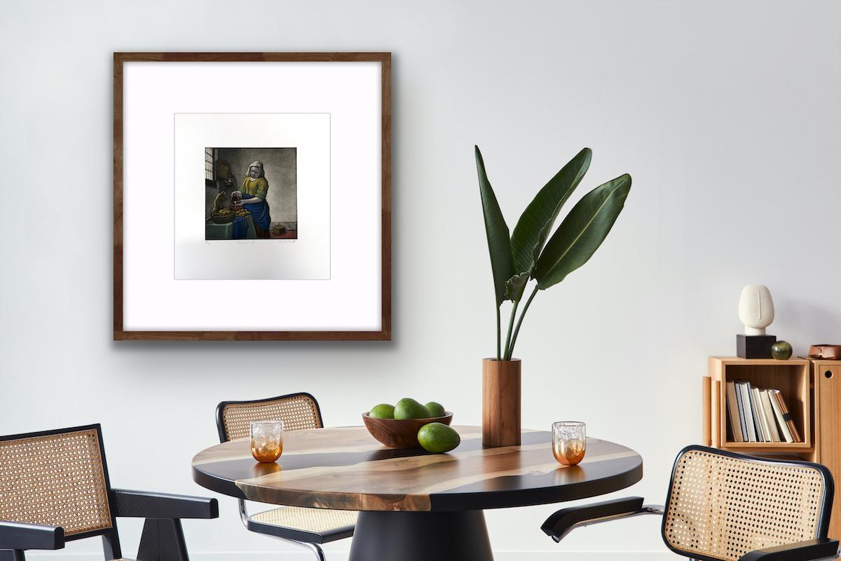 Vermeer’s Cat with Silkscreen Print on Paper by Mychael Barratt For Sale 8