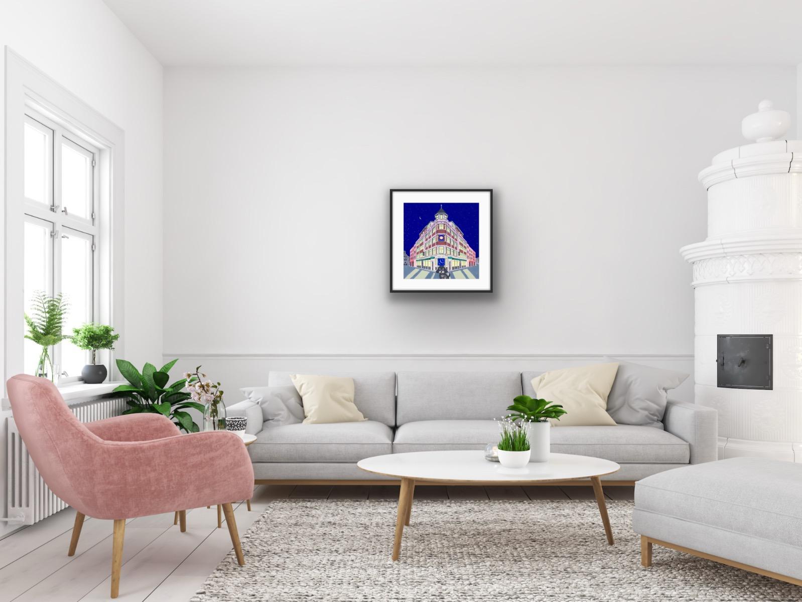 Wes Anderson's Dog - The Ivy, original, contemporary, art print - Purple Animal Print by Mychael Barratt