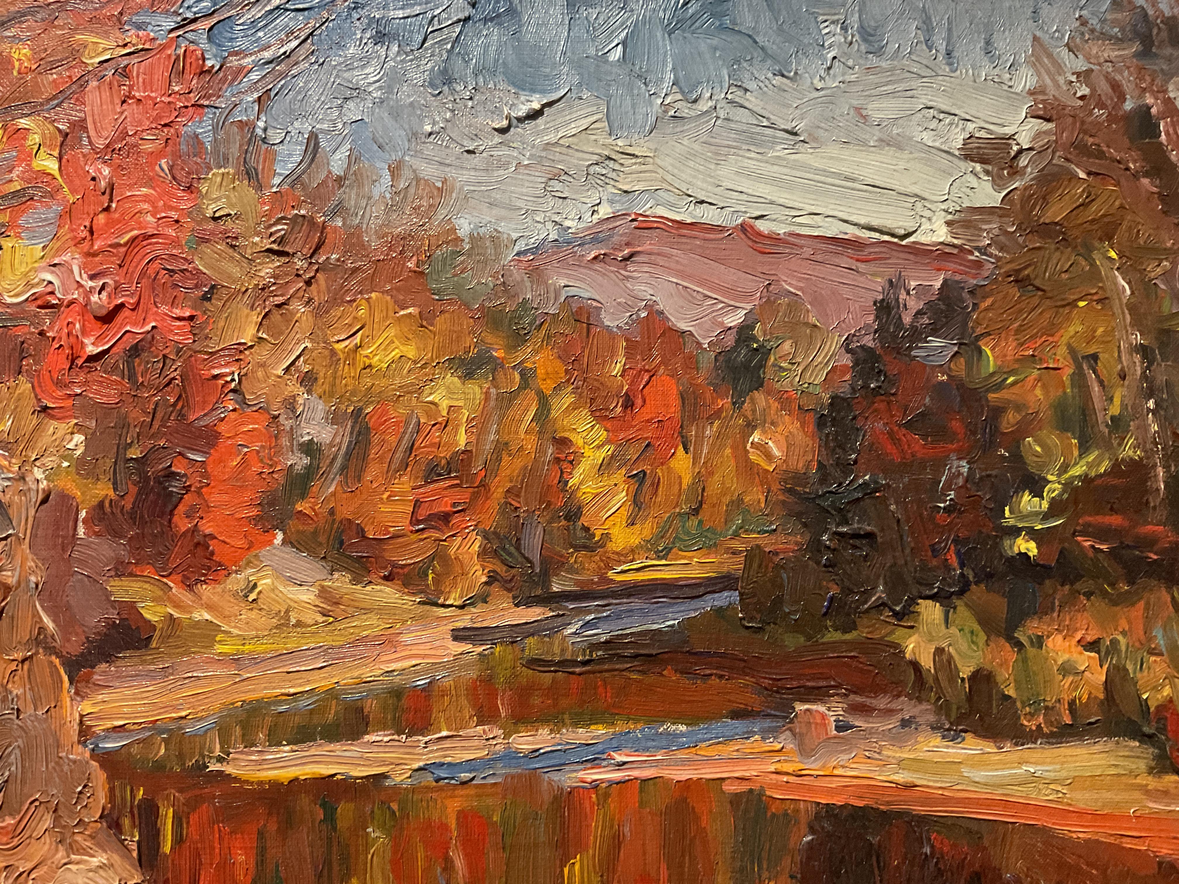 Pintura de paisajes coloridos de los Catskills de Nueva York; artista ucraniano-estadounidense, 1952 - Painting Expresionista de Mychajlo Moroz