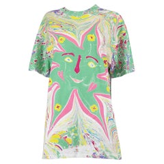 Myfawnwy x Stella McCartney Green Marble Print Oversize T-Shirt Size XS