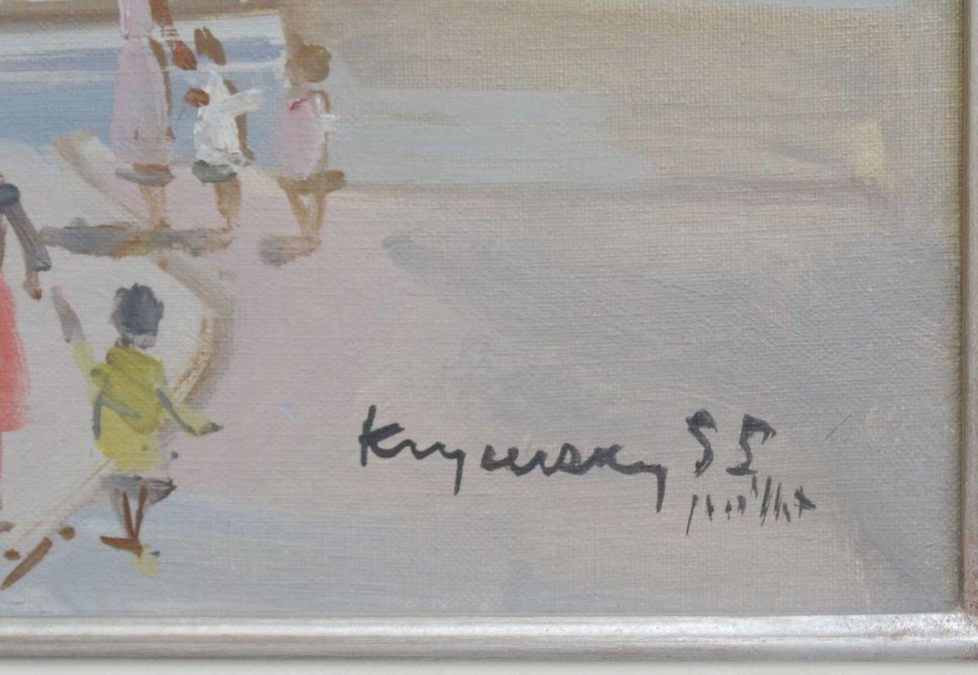 Ansicht von Paris aus dem Montmartre. 1955, Öl auf Leinwand, 38x46 cm im Angebot 3