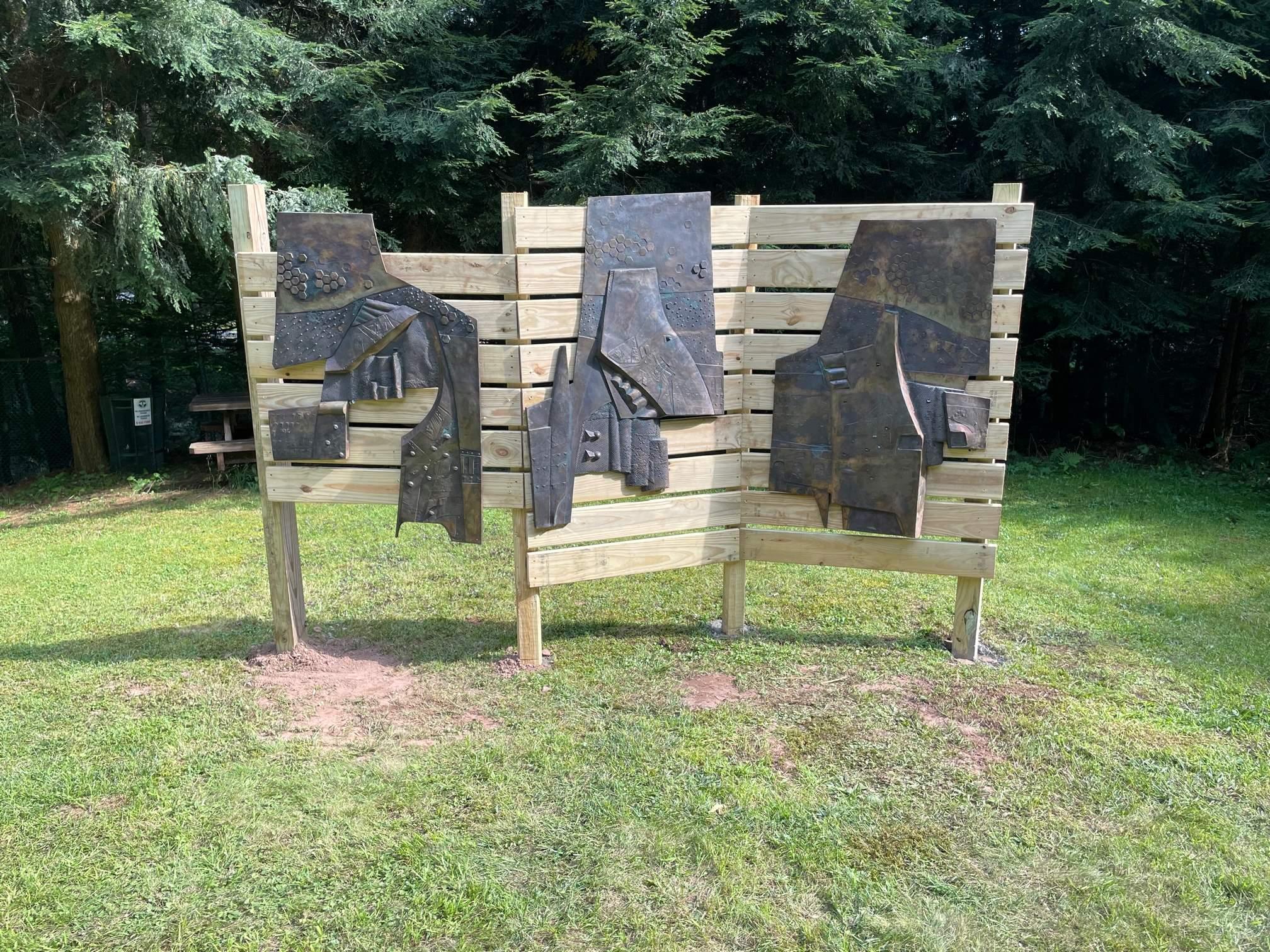 Beehive Frame No 1, No 2 and No 3 - Sculpture by Mykola Zhuravel