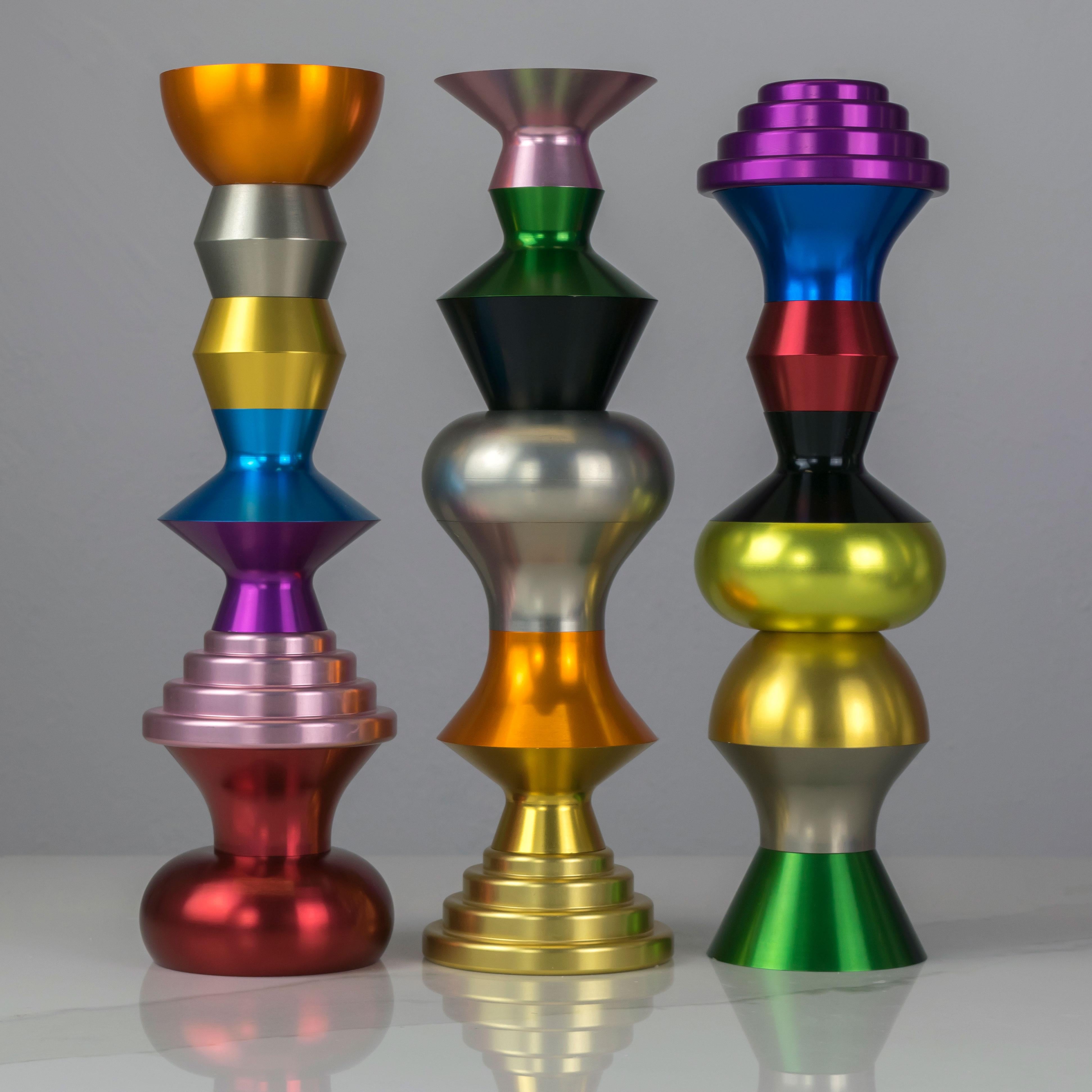 Machine-Made Mykonos Colorful Candleholder by May Arratia, Customizable Colors For Sale
