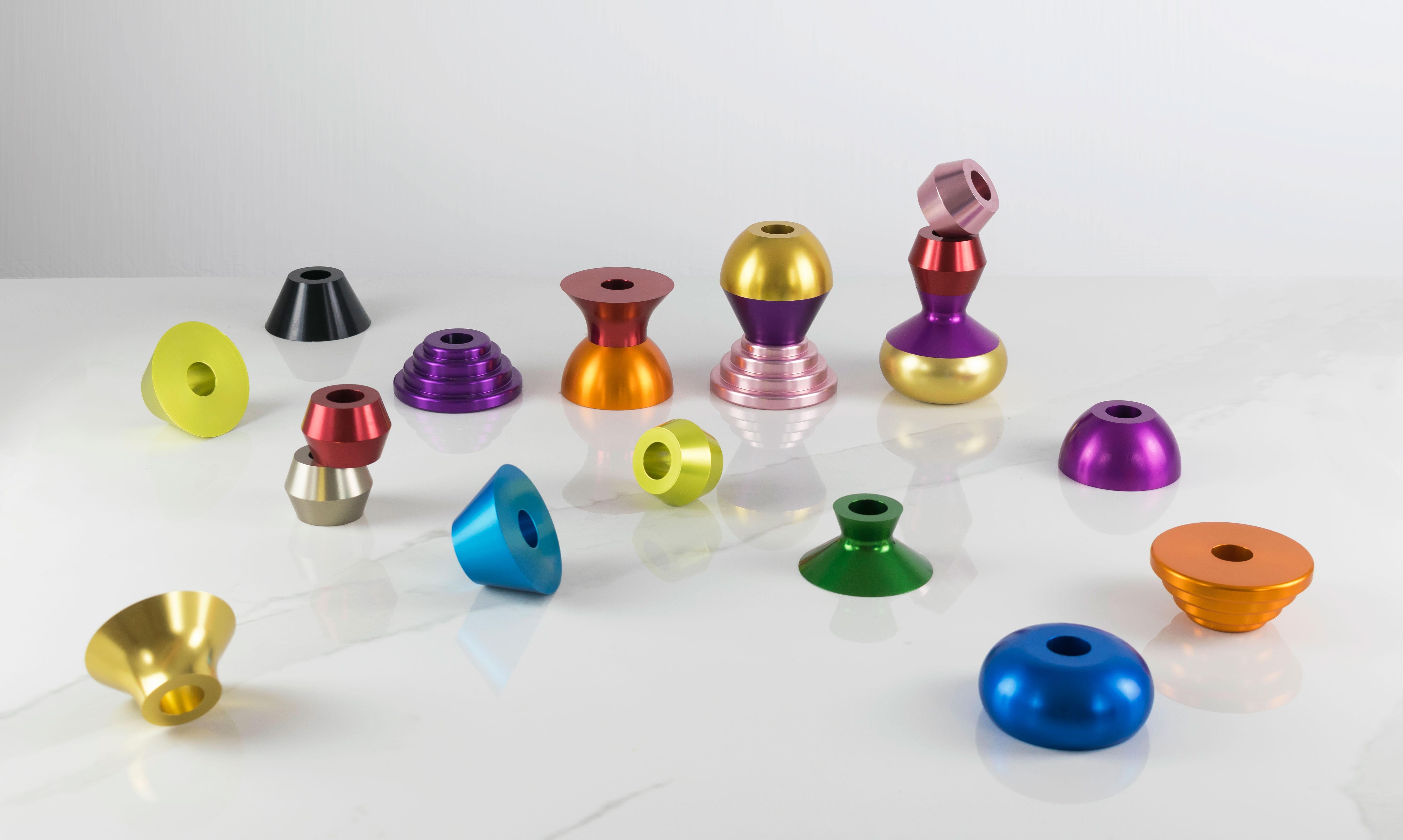 Anodized Mykonos Modular Custom Lamp by May Arratia, Customizable Shapes and Colors For Sale