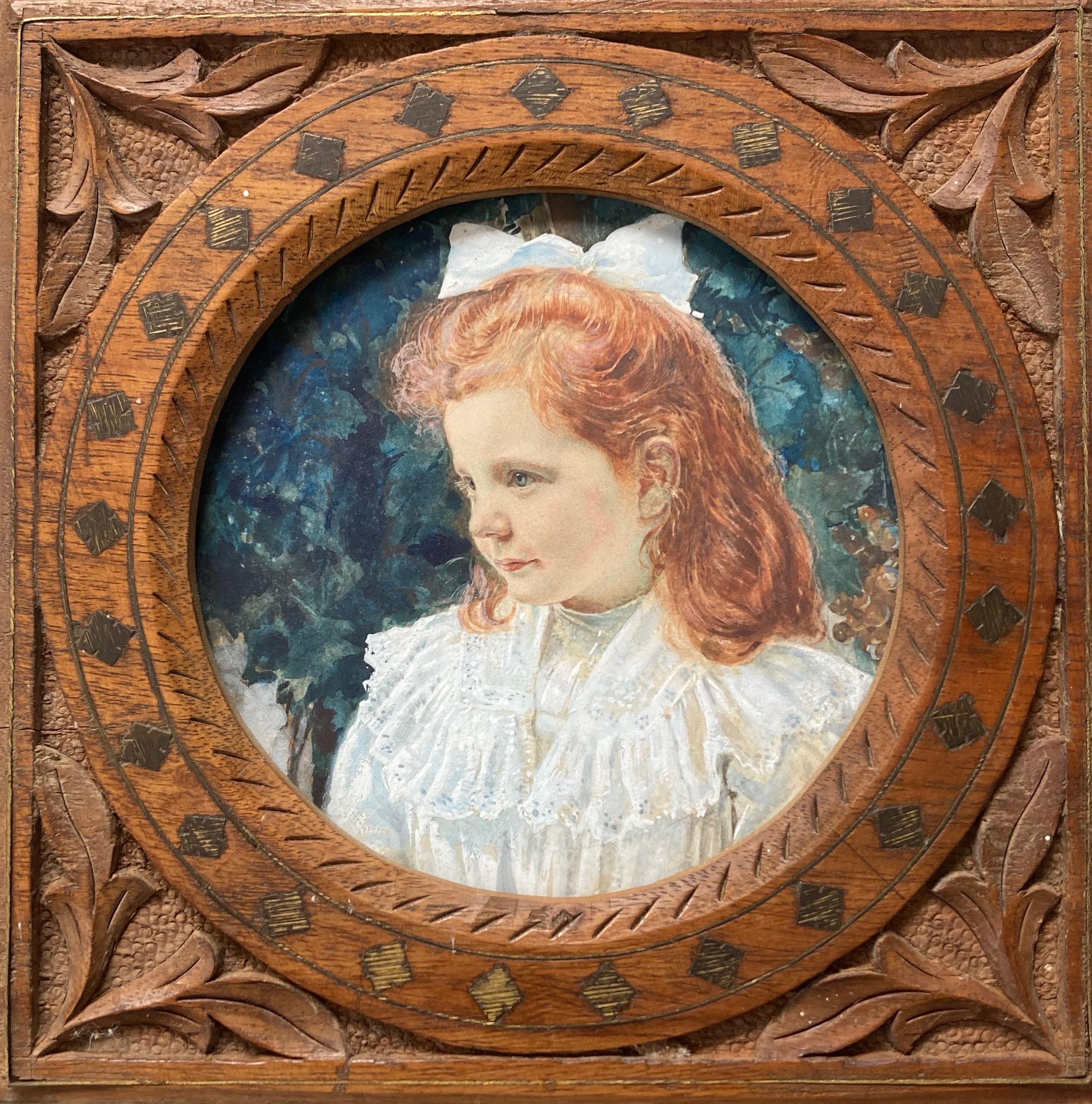 Circle of Myles Birket Foster, Portrait of a red haired girl For Sale 3