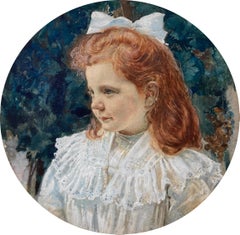 Circle of Myles Birket Foster, Portrait of a red haired girl