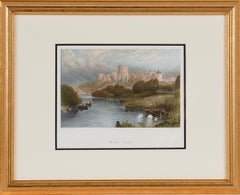 Antique Windsor Castle: A Framed 19th C. Engraving After Myles Birket Foster