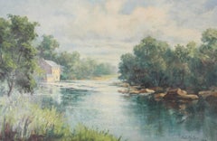 Myles Meehan (1904-1974) - 1957 Oil, River Tees at Barnard