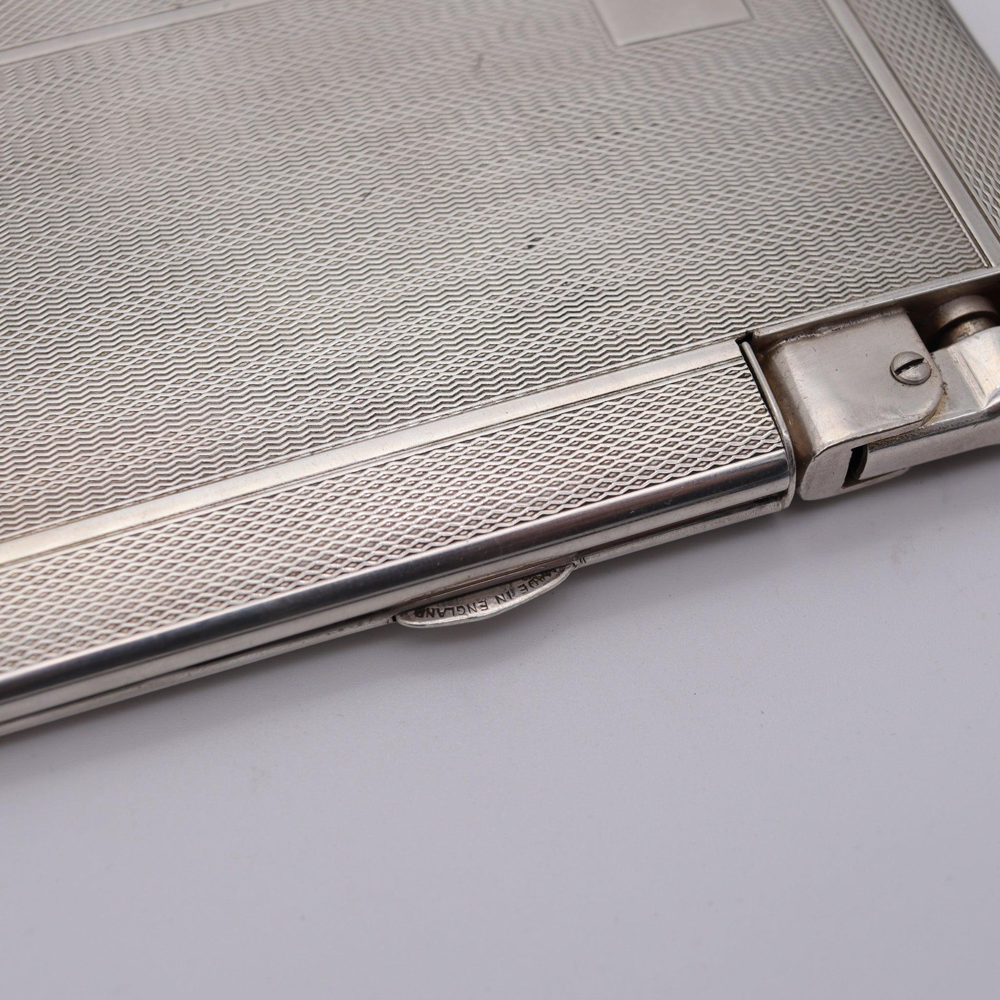 German MYLFLAM ENGLAND Dublin 1949 Compendium Lighter Case In .925 Sterling Silver For Sale