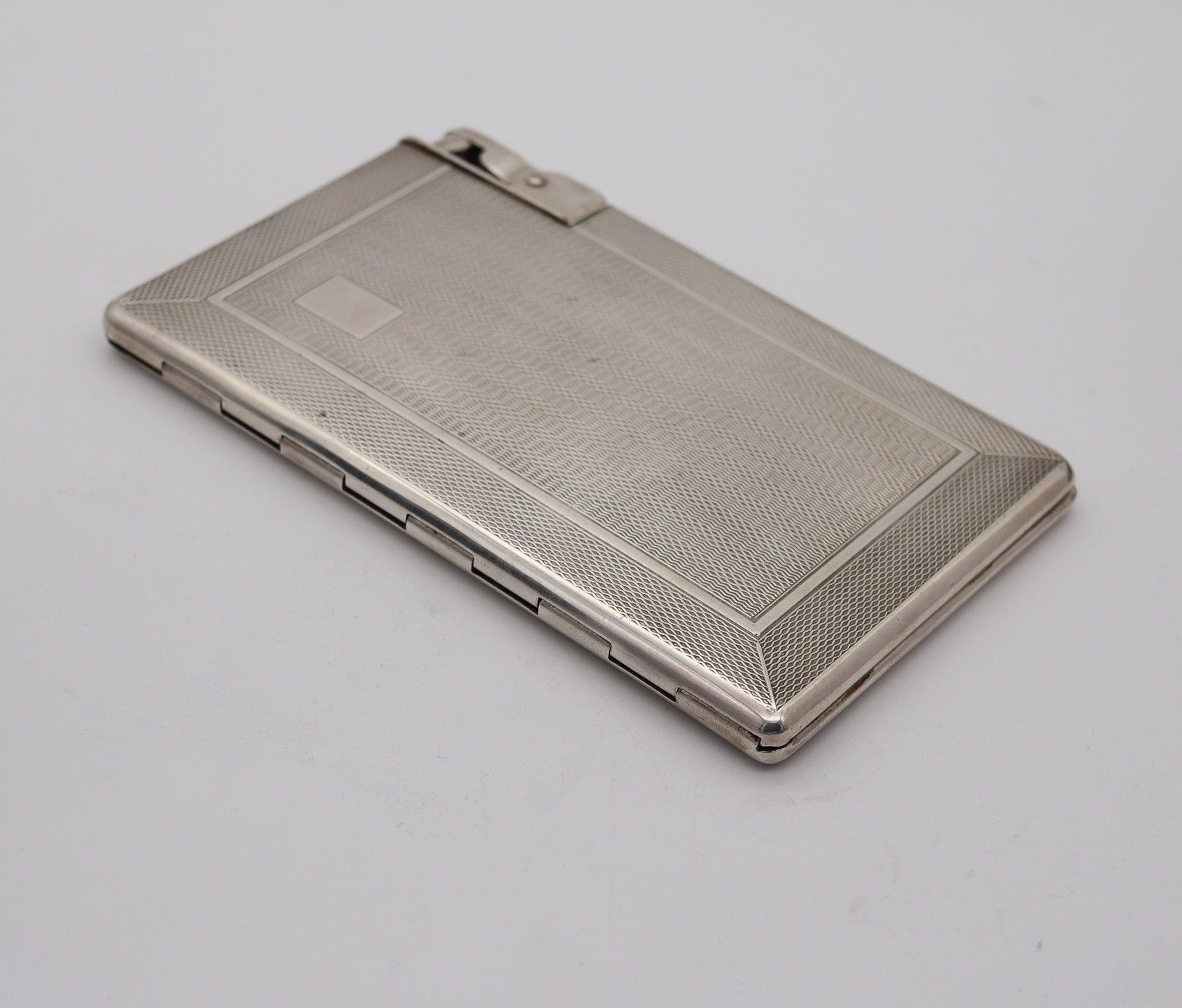 Hand-Crafted MYLFLAM ENGLAND Dublin 1949 Compendium Lighter Case In .925 Sterling Silver For Sale