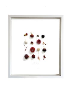 Red Picking - collage minimal astratto di Nature ispirato all'argilla su carta